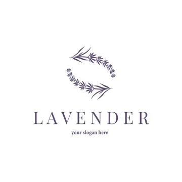 Lavender Logo, Simple Elegant Purple Flower Plant Vector, Greeting Card Des.. Stock Illustration