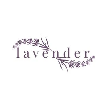 Lavender Logo, Simple Elegant Purple Flower Plant Vector, Greeting Card Des.. Stock Illustration