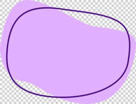 Lavender organic form is floating in flat style over transparent canvas outlined Ilustração Stock