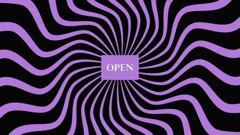 Lavender purple psychedelic sunburst pattern featuring open text for retail.. Illustrazione stock