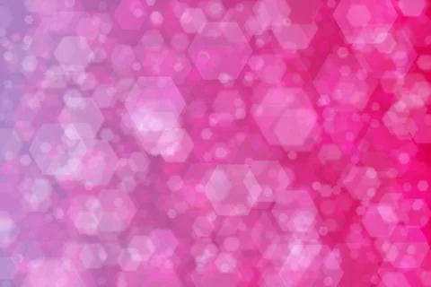 Lavender to raspberry abstract defocused background with hexagon shape bokeh  Stock Illustration