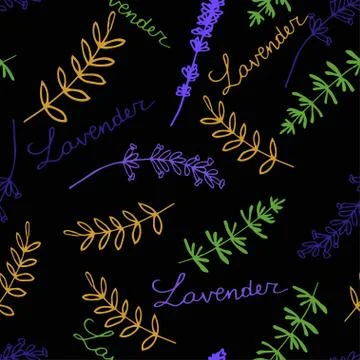Lavender Seamless pattern Stock Illustration