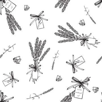 Lavender seamless pattern Stock Illustration