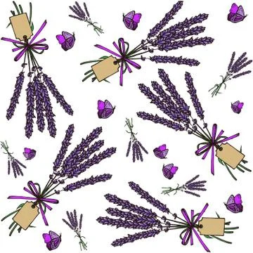 Lavender seamless pattern Stock Illustration