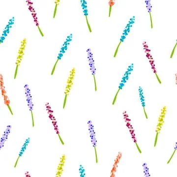 Lavender seamless pattern Stock Illustration