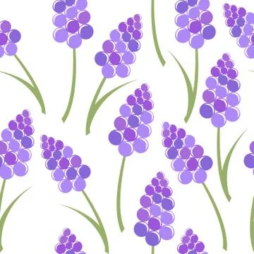 Lavender seamless pattern Stock Illustration