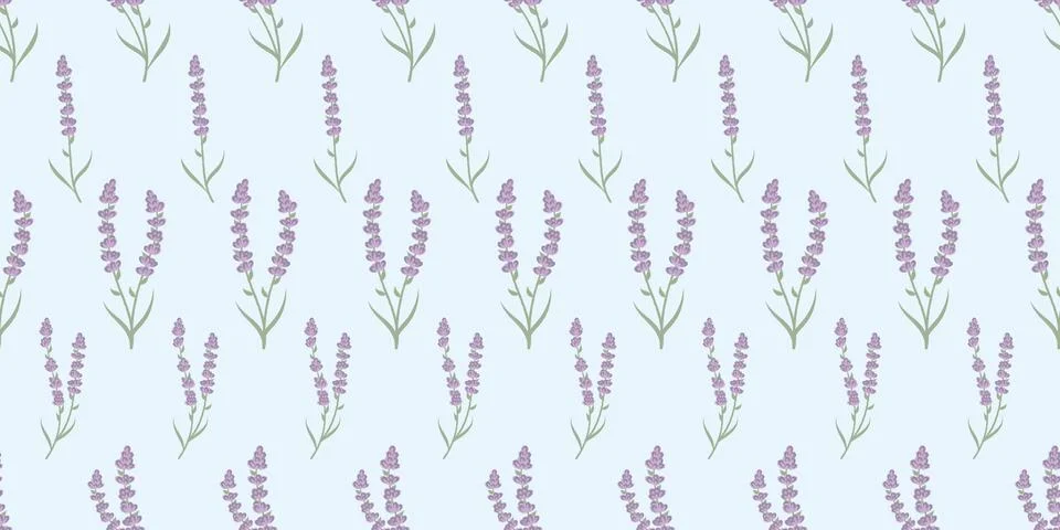 Lavender seamless repeat pattern background. 库存插图