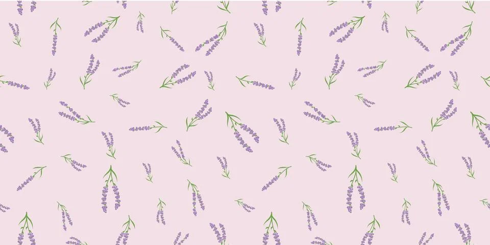 Lavender seamless repeat pattern background. Illustrazione stock