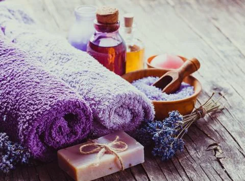 Lavender spa concept Stock Photos