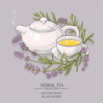 Lavender tea background Stock Illustration