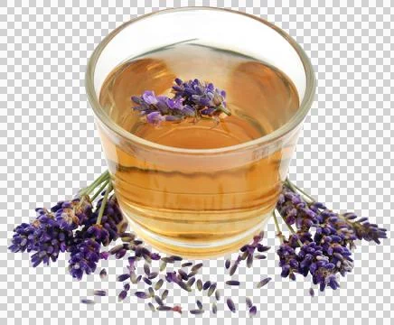 Lavender tea with flower Stock Photos