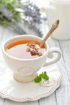 Lavender tea Stock Photos