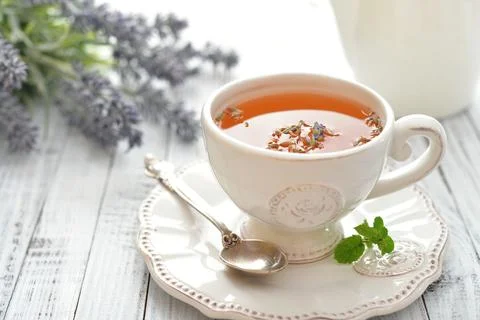 Lavender tea Stock Photos