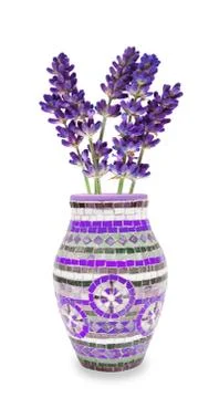 Lavender vase Stock Photos
