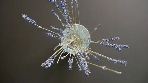 Lavender in a vase on the table Stock-Footage 125924949
