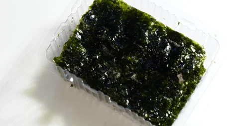 Laver, Nori sheets, in rotation 库存影片 162613152