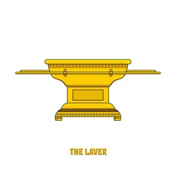 The laver, set in the tabernacle and temple of Solomon. Stock Illustration