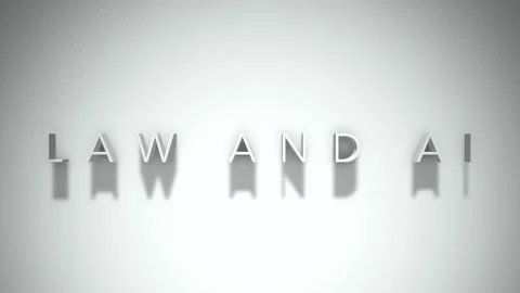 Law and AI 3D title animation with shadows on a white background Stock Footage 296707233