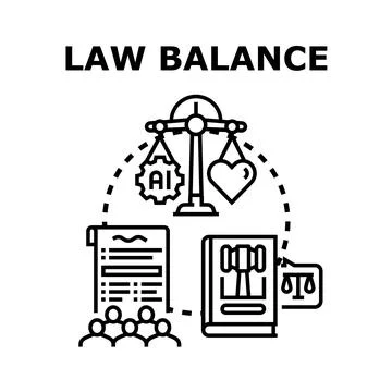 Law and ethics balancing artificial intelligence Stock Illustration