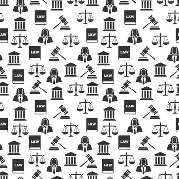 Law and justice seamless pattern Illustration