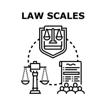 Law and justice system concept illustration Stockillustratie