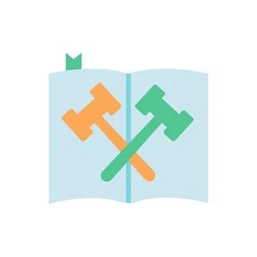 Law and legislation vector flat color icon Stock-Illustration