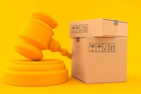 Law background with stack of boxes 스톡 일러스트