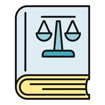 Law book with justice scale icon illustration Stock-Illustration