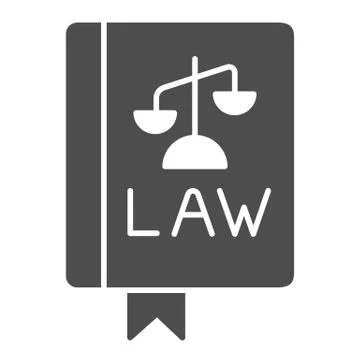 Law book solid icon. Constitutional law vector illustration isolated on white 스톡 일러스트
