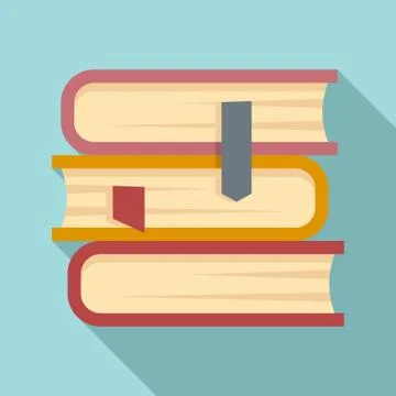 Law book stack icon, flat style Stock Illustration