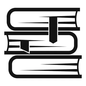 Law book stack icon, simple style Illustrazione stock