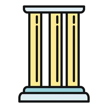Law column line outline vector icon Stock-Illustration