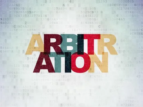 Law concept: Arbitration on Digital Data Paper background Stock Illustration
