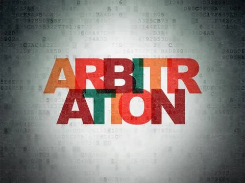 Law concept: Arbitration on Digital Data Paper background 스톡 일러스트