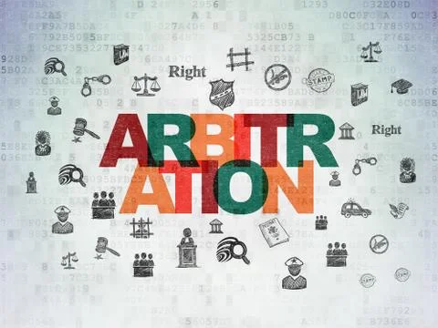 Law concept: Arbitration on Digital Data Paper background Stock Illustration