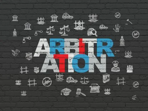 Law concept: Arbitration on wall background Stock Illustration