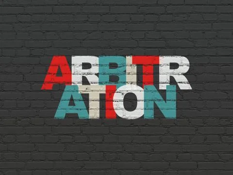 Law concept: Arbitration on wall background Stock Illustration