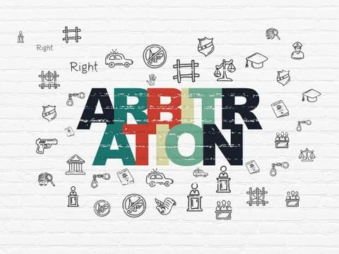 Law concept: Arbitration on wall background Stock Illustration