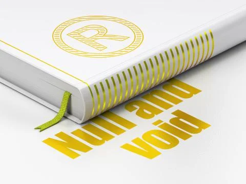 Law concept: book Registered, Null And Void on white background 库存插图