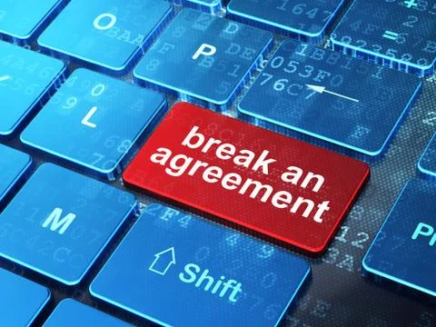 Law concept: Break An Agreement on computer keyboard background 库存插图