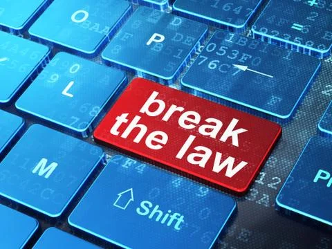 Law concept: Break The Law on computer keyboard background Illustrazione stock