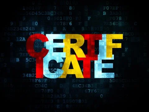 Law concept: Certificate on Digital background Illustrazione stock