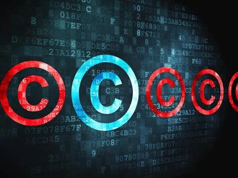 Law concept: Copyright on digital background Ilustración de archivo