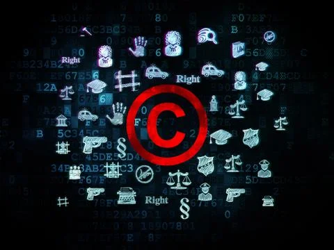 Law concept: Copyright on Digital background Stock Illustration