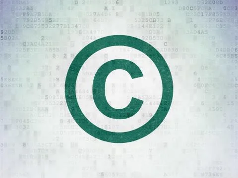 Law concept: Copyright on Digital Data Paper background Illustration