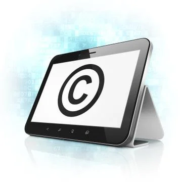 Law concept: Copyright on tablet pc computer Illustrazione stock