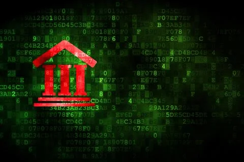 Law concept: Courthouse on digital background Ilustración de archivo