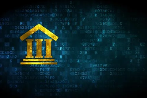 Law concept: Courthouse on digital background Ilustración de archivo