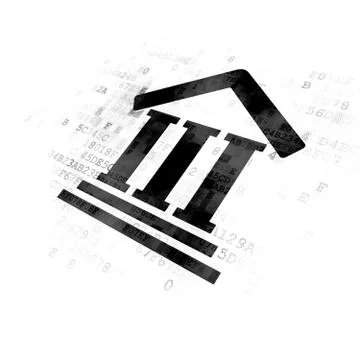 Law concept: Courthouse on Digital background Ilustración de archivo
