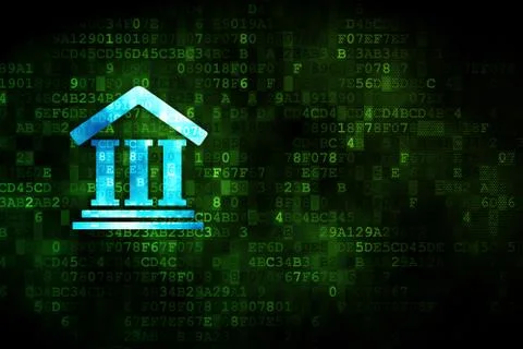 Law concept: Courthouse on digital background Ilustración de archivo